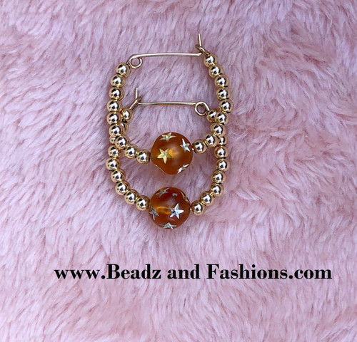 14k gold November small stardust earring