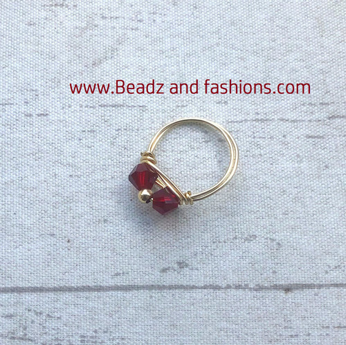 14k gold January crystal ring #2
