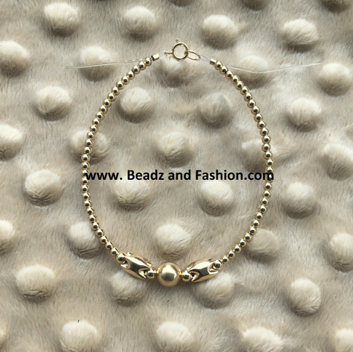 14k gold all gold shark tooth bracelet #4