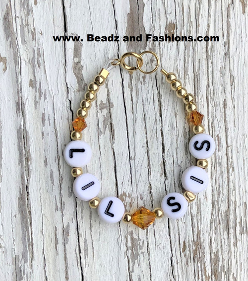 14k gold ANY COLOR Lil Sis bracelet kids.