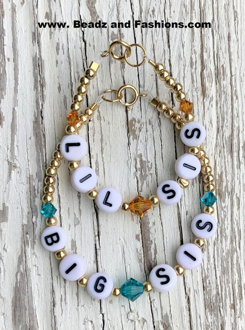 14k gold 2pc Sister bracelet kids.
