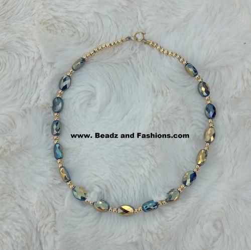 14k gold Marble AB Anklet #1.
