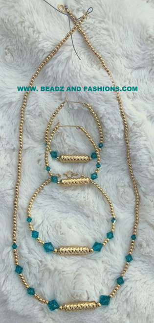 14k Gold 3pc  December DESIGNER BAR  set #1