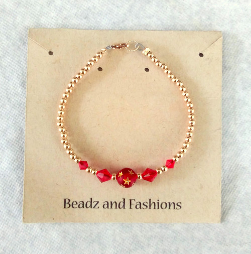 14k gold July stardust bracelet #1A