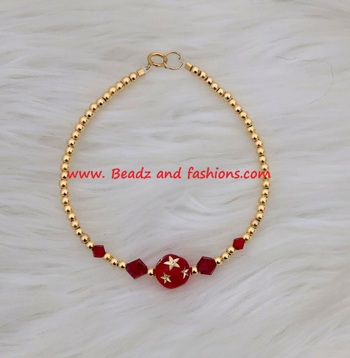 14k gold July stardust bracelet #1A