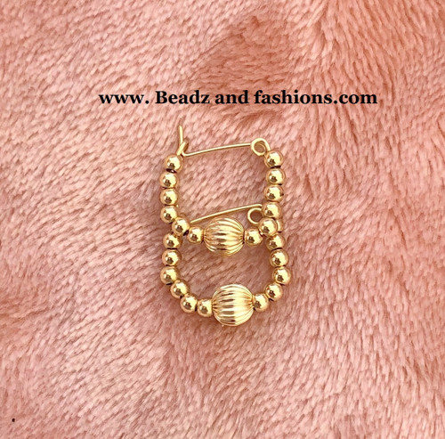 14k All gold ANY SIZE ball hoop earrings KIDS