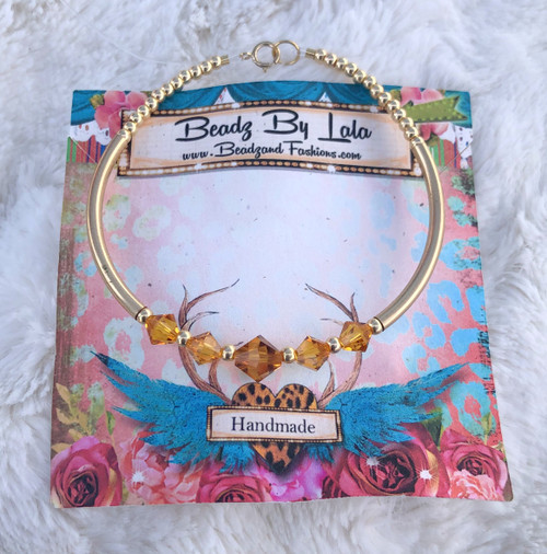 14k gold November skinny bangle