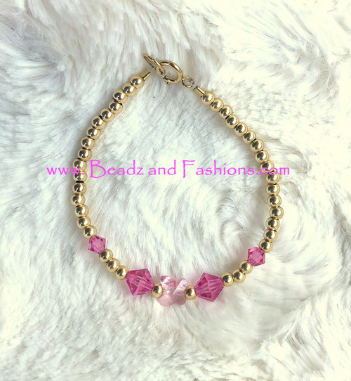 14k gold October butterfly bracelet kids