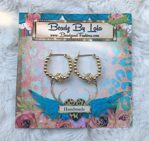 14k  All Gold XS Nugget earrings #1.