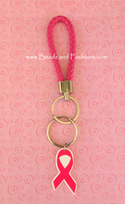 Breast cancer Leather keychain #6