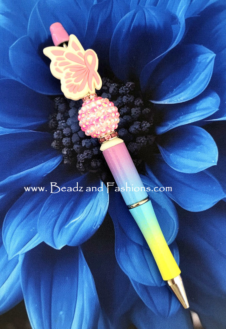 Breast Cancer Beadable pen #8