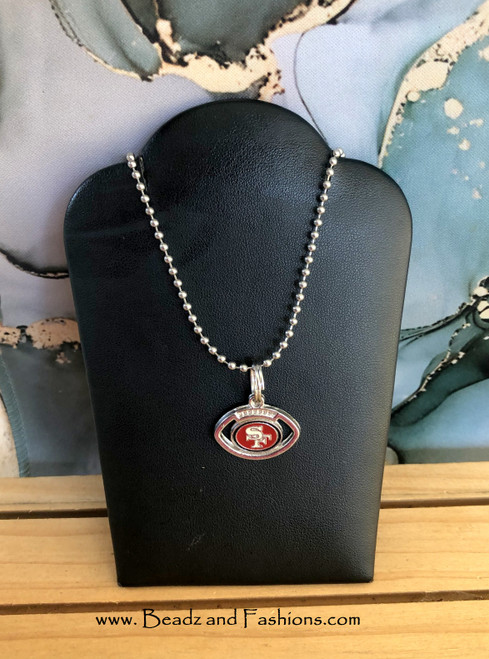 49ers oval charm necklace
