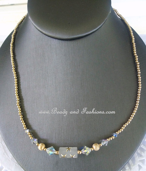 14k gold filled Square Stardust necklace #2