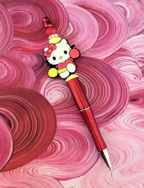 Kitty Cheer Custom Beadable pen #6