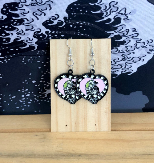 Halloween Beetle Juice charm earring #2