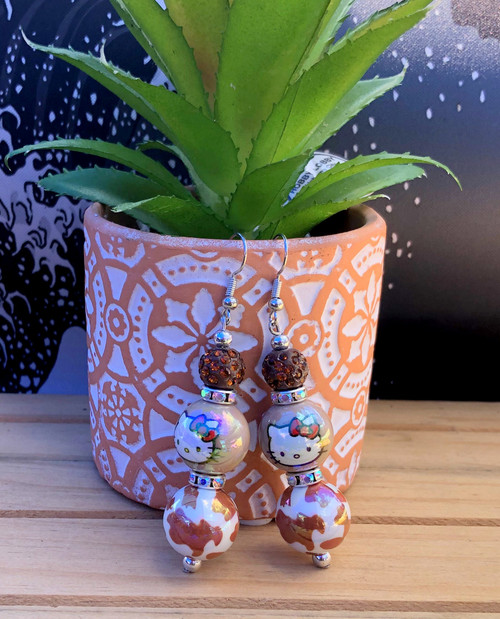 HK brown earrings #1