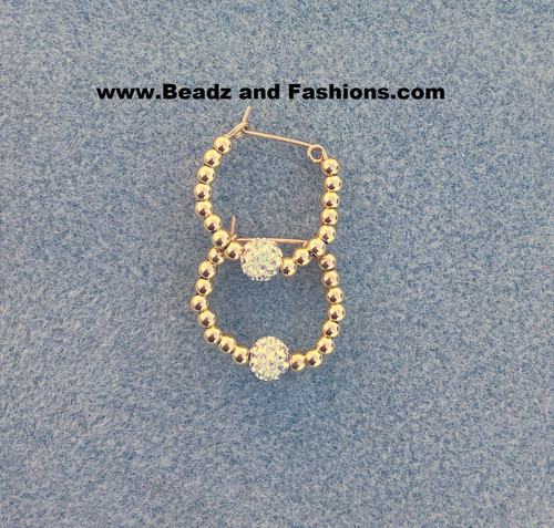 14k gold XS CLEAR pave earrings kids