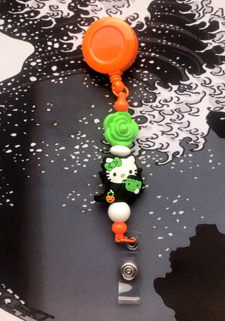 Halloween kitty Beadable badge  #5