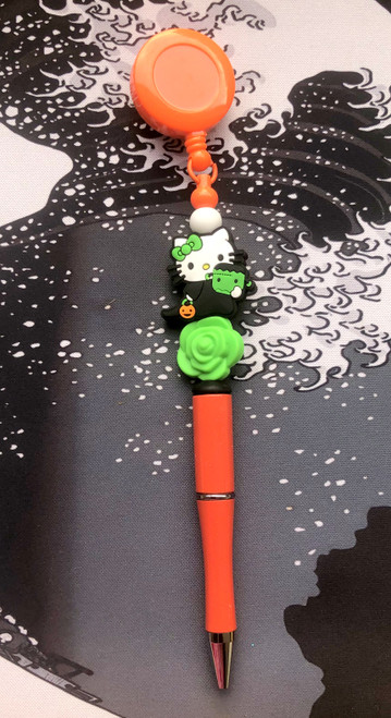 Halloween Kitty badge & pen #5
