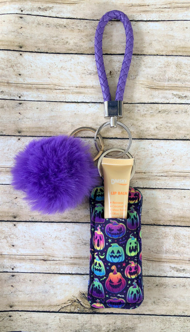 Purple Pumpkin Lip gloss Keychain #1