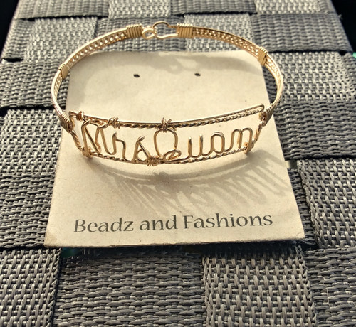 14k gold filled Wire Name Bangle Quan