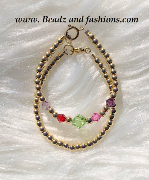 14k gold 2PC mix bracelet kids #1