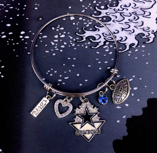 COWBOYS BLAST charm expandable silver bracelet #1