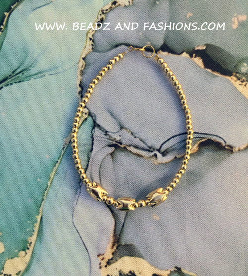 14k gold all gold shark tooth bracelet #2