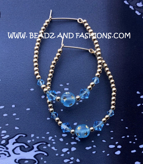 14k gold ANY SIZE March stardust earrings