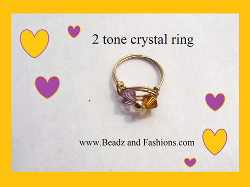 14k gold filled two tone birthstone ring