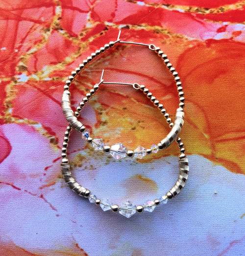 14k gold ANY COLOR 2XL bangle hoop earrings #2