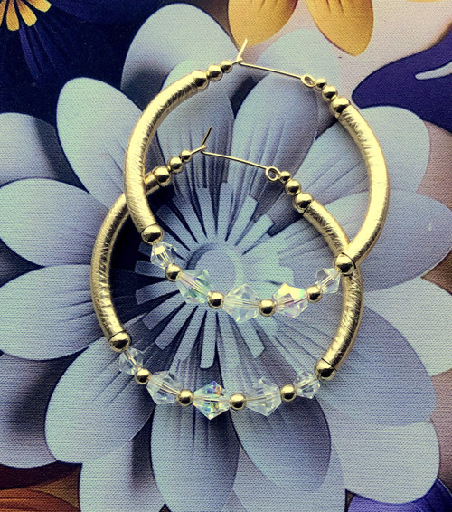 14k gold ANY COLOR bangle hoop earring #3