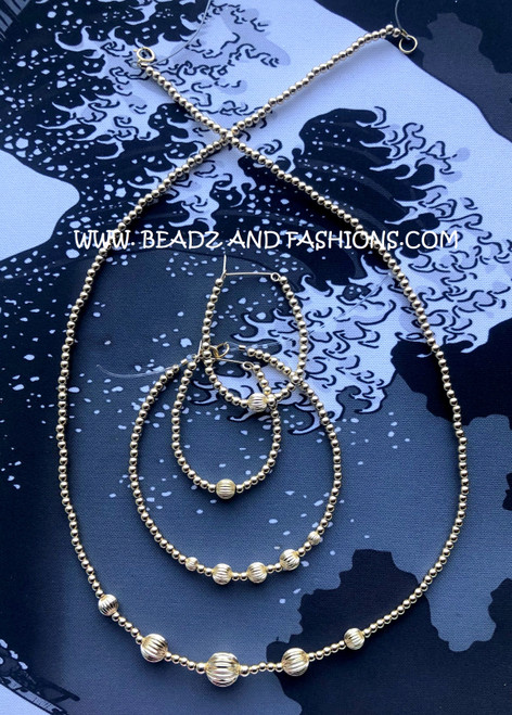 14kt All Gold 3pc ball set #1A
