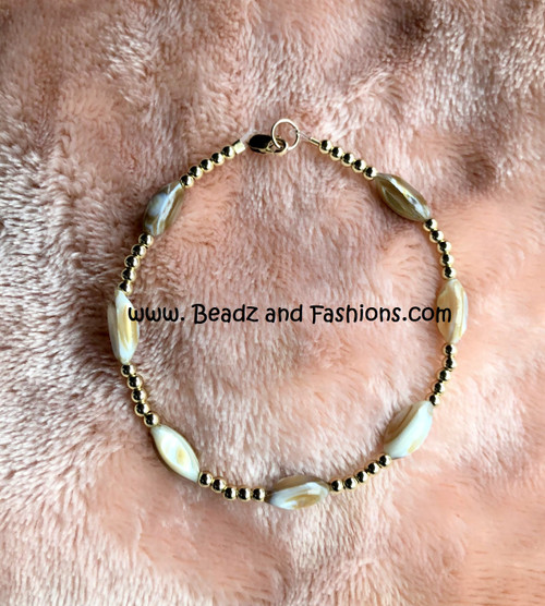 14k gold brown swirl bracelet #2