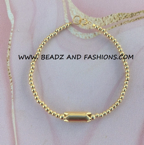 14k All gold shark tooth braceleT #6A
