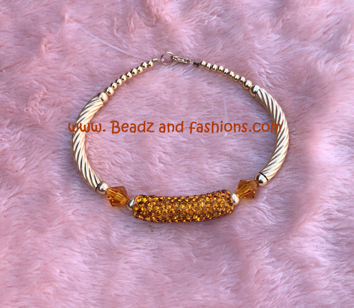 14k gold NOVEMBER pave double bangle