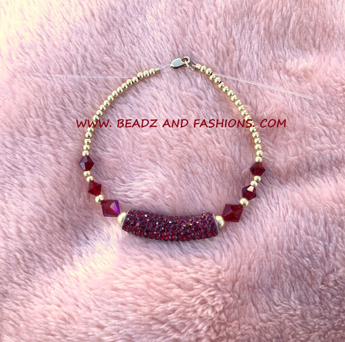 14k gold JANUARY pave bangle bracelet