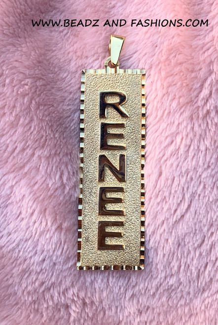 14k gold filled MEDIUM Block nameplate #1