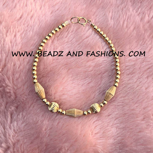 14k All Gold torpedo & ball bracelet #1