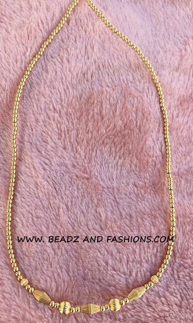 14k All gold torpedo & Ball necklace #1