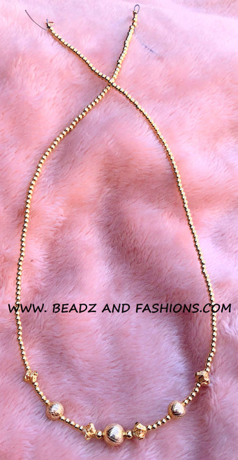 14k All gold precision & nugget necklace #1