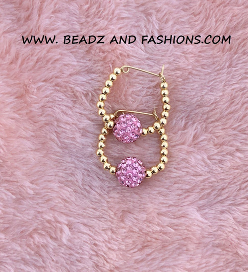 14k gold October ANY SIZE pave earrings #2