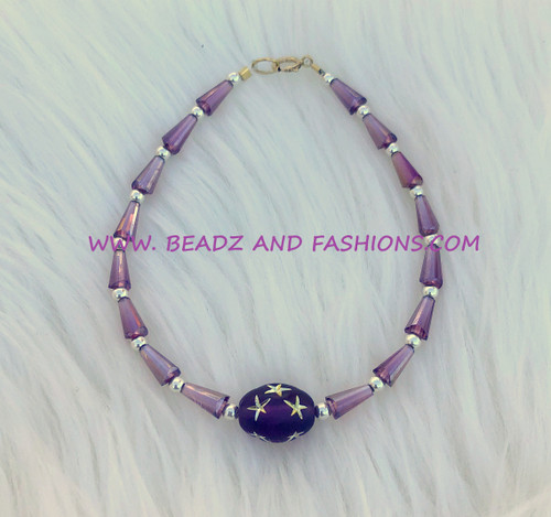 14k gold purple teardrop bracelet #2