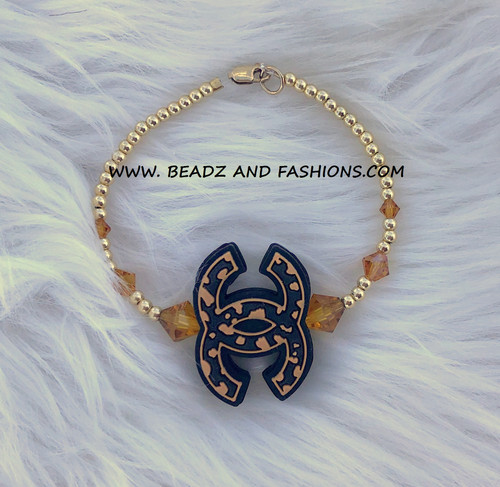 14k gold BROWN cheetah bracelet #1