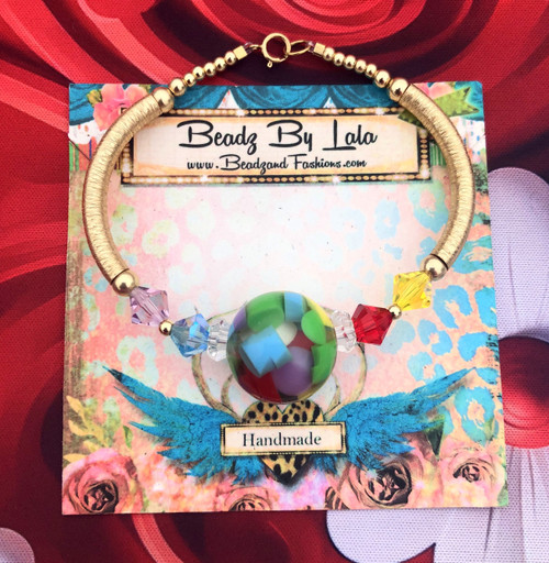 14k Gold Bubblegum LARGE Bangle #3