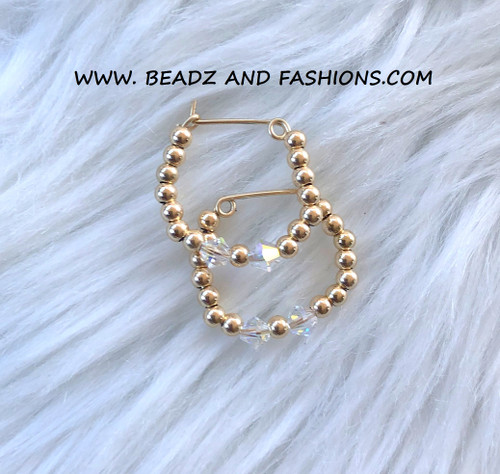 14k gold xs April hoop earrings #2