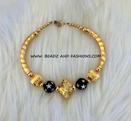 14k gold ANY COLOR nugget & stardust thick bangle