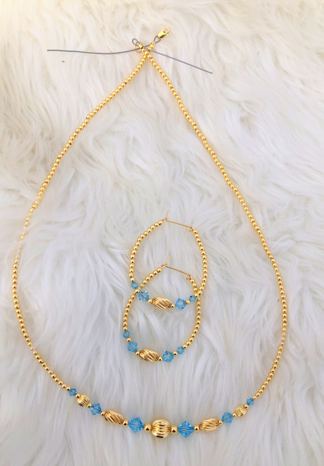 14k Gold ANY COLOR 2pc BALL & BARREL set #1E