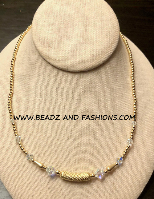 14k gold ANY COLOR designer TUBE  necklace #1