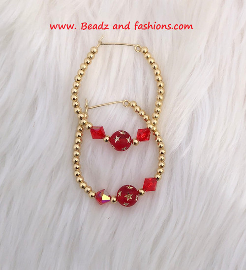 14k gold JULY LARGE stardust earring.